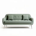 Green upholstered fabric sofa with two cushions 180 x 80 x 75cm