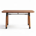 Wooden dining table with black metal legs 150 x 75 x 75cm
