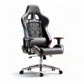 Racing gaming chair with ergonomic design adjustable height and armrests black and silver 58 x 60 x 120cm