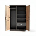 Wooden wardrobe with adjustable shelves and hanging rod 90 x 50 x 180cm