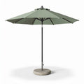 Garden umbrella with steel pole and concrete base in green 200 x 200 x 250cm