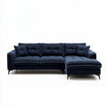 Sectional sofa in light gray fabric with removable cushions 200 x 90 x 85cm
